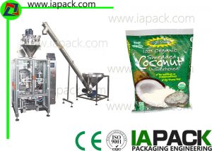 Automātiska pulvera iepakošanas mašīna Auger pildviela kokosriekstu pulveris